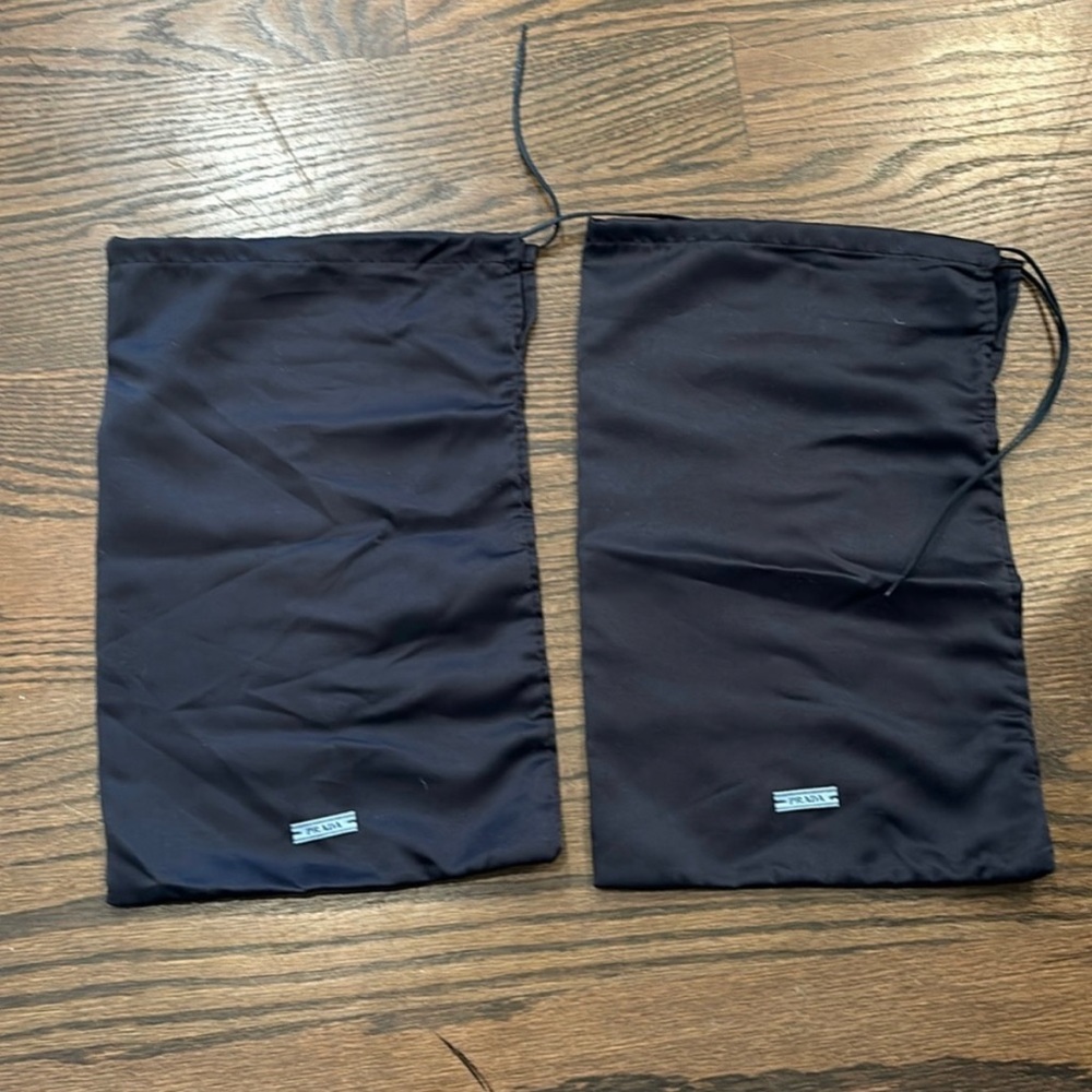 2 new PRADA navy shoe dust bags 13’ x 8’